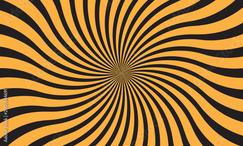 Hypnotic swirl a vibrant optical illusion of concentric arcs in orange and black
