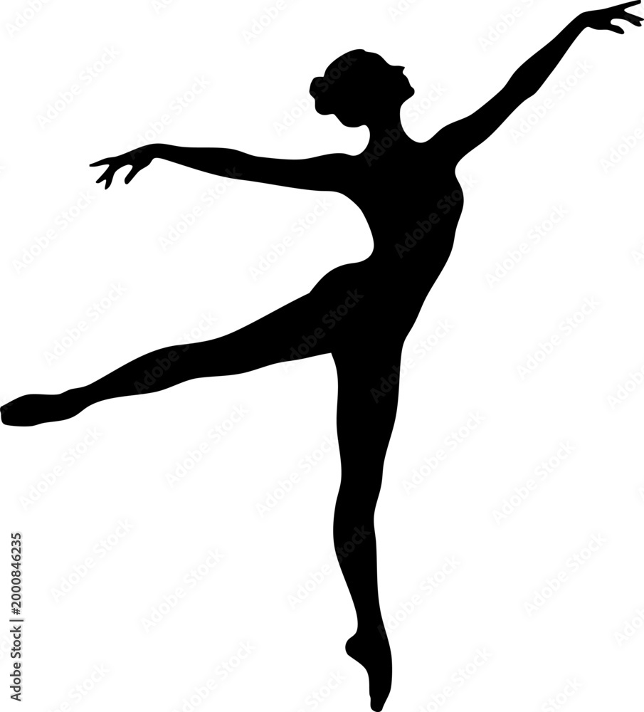 Fototapeta premium Elegant ballet dancer silhouette performing a graceful pose