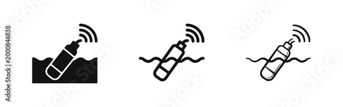 Water Quality Sensor with Wireless Signal Icon Set