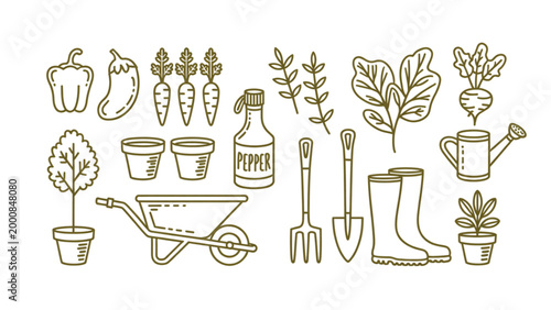 Collection of diverse flat icons showing various animals and objects in a playful style Vector