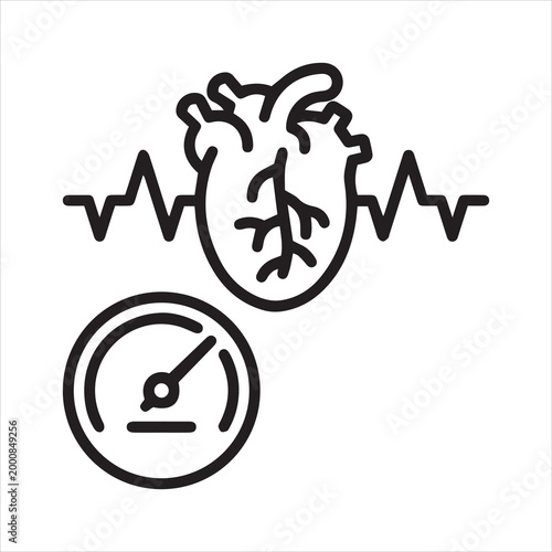 Hypertension High Blood Pressure and Cardiovascular Risk Single icon