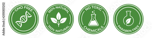 Tableau sur toile Set of Eco-Friendly and Natural Product Badges