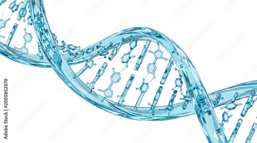 Φωτογραφία Abstract 3D DNA double helix with water splash effect deoxyribonucleic acid gene