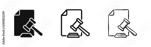 Legal Case Document and Judge Gavel Icons