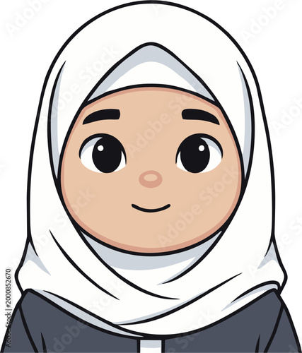 2D illustration of a Muslim woman