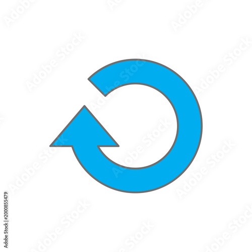 Free Download Blue circular arrow icon vector illustration for web refresh, system reload, undo action, data backup, and social media user interface.
 - GFXLoad