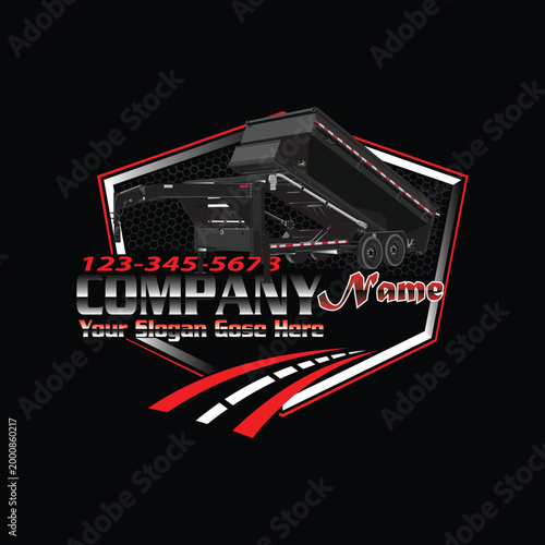 Fotografi Junk removal logo, Hauling logo, Dumpster logo, trash logo design, Dumpster vect