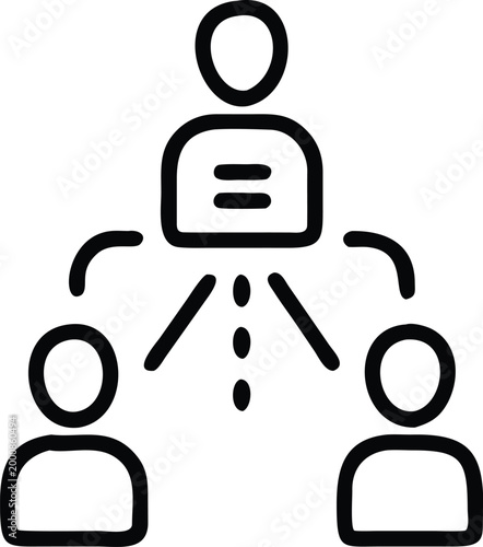teamwork icon with people and hierarchy structure high quality professional detailed modern elegant stylish clean crisp vibrant colorful digital creative innovative