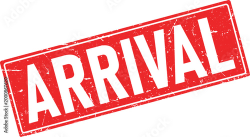Clean red ink stamp impression with the word ARRIVAL in white capital letters