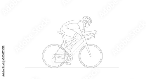 Professional cyclist in aerodynamic racing posture on a sleek road bicycle showcasing athletic form and competitive spirit during an intense performance or sporting event