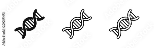 DNA Helix Genetic Code Icon Set, Science and Biology Symbol