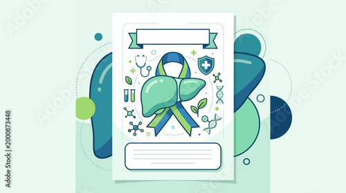 A clean and modern flat design poster promoting awareness for World Hepatitis Day.