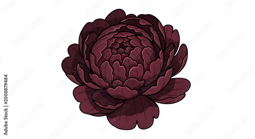 Obraz premium elegant purple lotus flower with layered petals isolated on transparent background