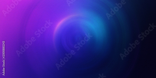 Quadro em tela Abstract circular gradient background with deep purple and blue neon light tones creating soft radial hypnotic visual effect