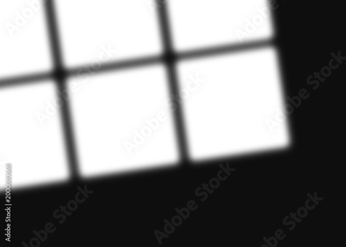 Abstract Shadow Grid – Black and White Contrast, Geometric Window Effect, Light and Dark Composition, Transparent Background PNG