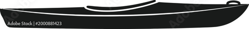 Black boat, vector boat icon, simple boat silhouette, watercraft symbol