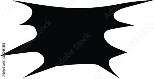 Abstract black shape a dynamic and jagged silhouette
