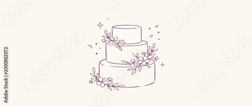 Birthday cakes and slice naive doodle vector illustration