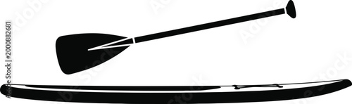 Black paddleboard, stand up paddle, SUP, oar, water sports, recreation