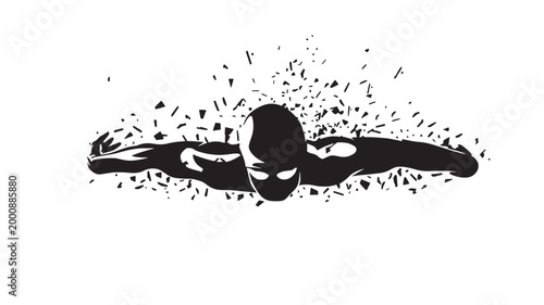 Skull bomb vector icon with black explosion burst and crossed elements for danger and hazard design featuring threat, weapon, explosive with blast