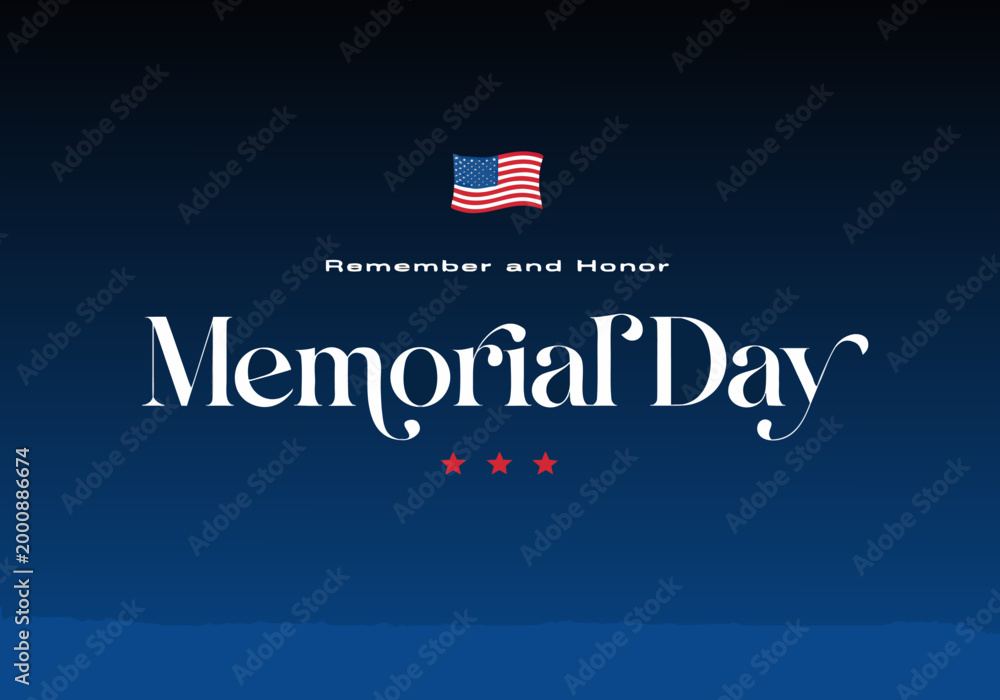 Fototapeta premium Memorial Day poster vector illustration honoring fallen heroes, remembering sacrifice, patriotism, and national pride with respect.