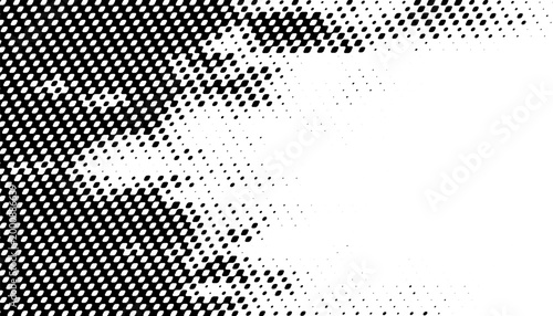 Black and white abstract geometric pattern with halftone effect. Smooth transition of rounded element for design element. Vector Format Illustration. EPS10 