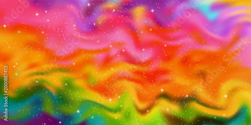 Unicorn magical bokeh background with pastel rainbow gradient and sparkling stars for fantasy design. Soft pink, purple and blue colors with glowing light effects. Dreamy fairy tale atmosphere.