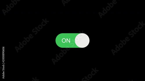 On off button slider toggle Switch Animation Red to Green On Off Button. transparent 4K video