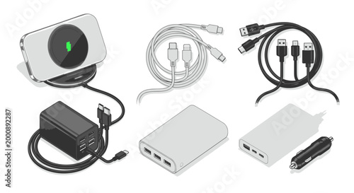 Modern Mobile Device Charging Accessories Collection