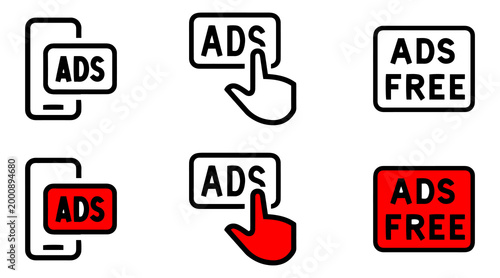 Ads and Marketing Icon Set – Advertising UI Symbols Vector