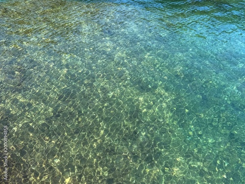 Canvas-taulu Sea green water calm surface aqua background.