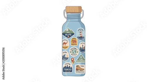 Reusable Water Bottle Sustainable Travel Eco Tourism Concept
