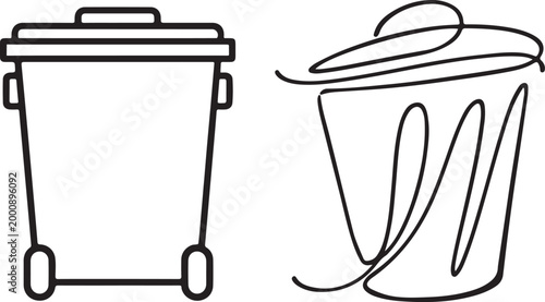 Modern remove bin icon with clean minimal design for web app interface use