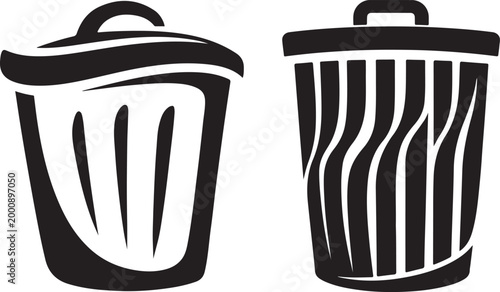 Modern web trash can icon with minimal clean interface vector design use