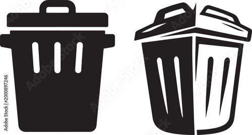 Trash can icon with modern minimal clean style for app web ui design vector