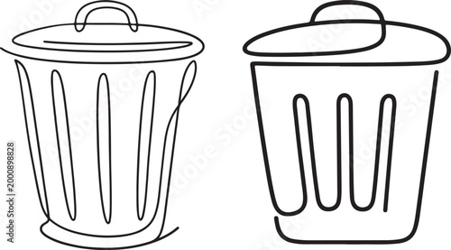  Minimal app trash bin icon modern clean design for mobile web interface use