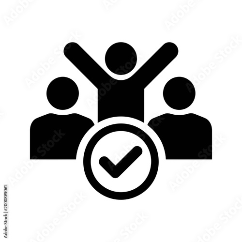 Team success approval icon business achievement symbol