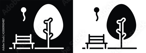 Park monochrome glyph style