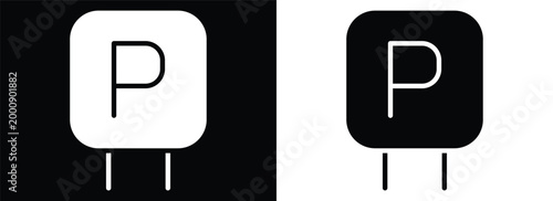 Parking monochrome glyph style