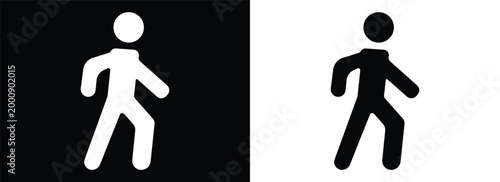 Pedestrian monochrome glyph style