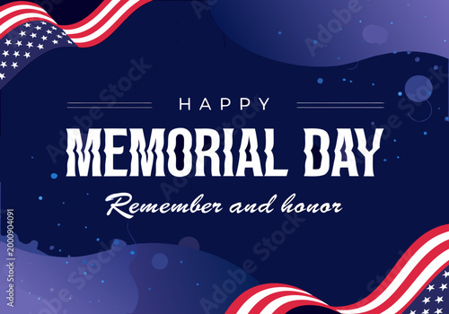 Patriotic Memorial Day vector illustration for poster, card, background remembering heroes and honoring their service.