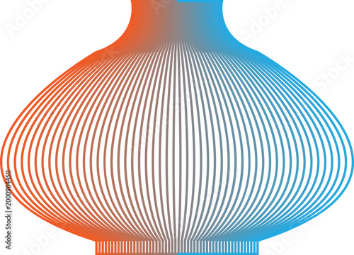 Isolated vector illustration of an empty blue glass vase design on a white background as a decorative art object container