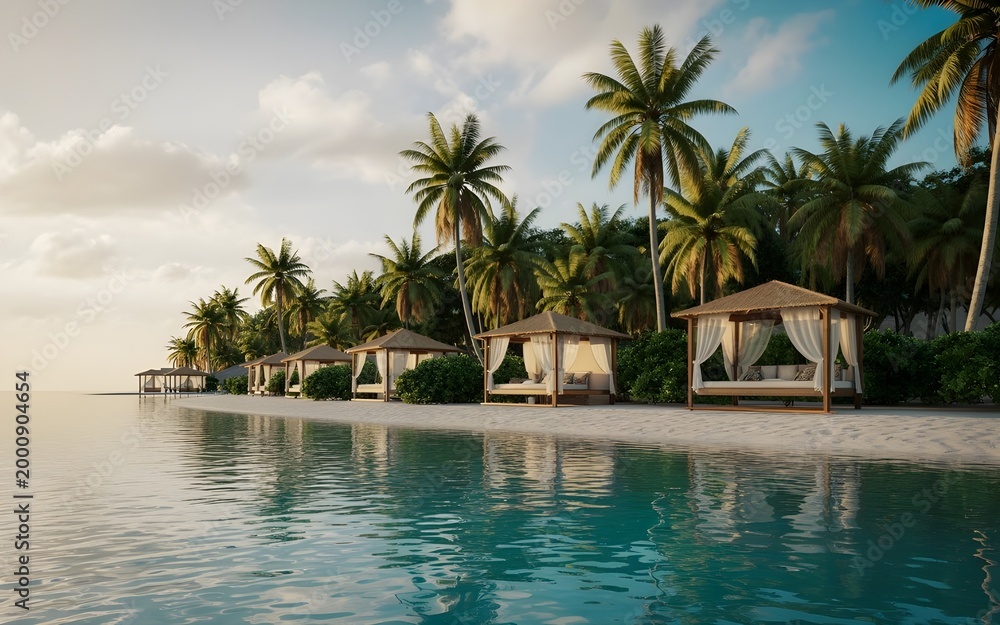 Fototapeta premium Ultra realistic tropical summer resort
