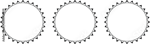 Ethnic culture vector frame set, includes Mexican circle pattern, African ornament border, Islamic triangular round frame, and Aztec motifs for decorative design, cultural art, and background template