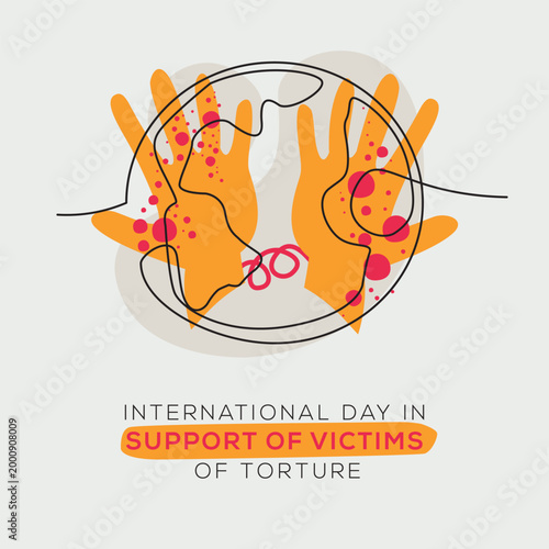 International Day in Support of Victims of Torture, vector illustration.