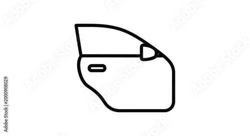 Car door panel silhouette on a white background high quality professional