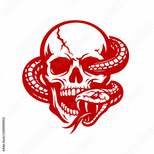 Картината върху платно Logo de manicomio con serpiente