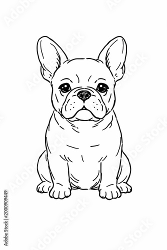 Bulldog francés en estilo minimalista