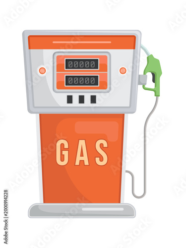 illustration of old gas station