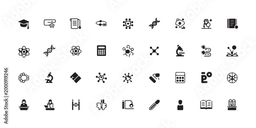 Academic Research and Science Icon Set
